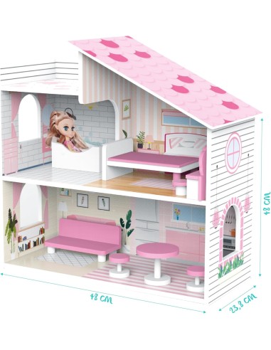 Trendy Teens Casa delle Bambole in Legno 2 Livelli con Accessori e Bambolina | Shop in Casa