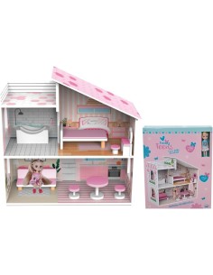 Trendy Teens Casa delle Bambole in Legno 2 Livelli con Accessori e Bambolina | Shop in Casa