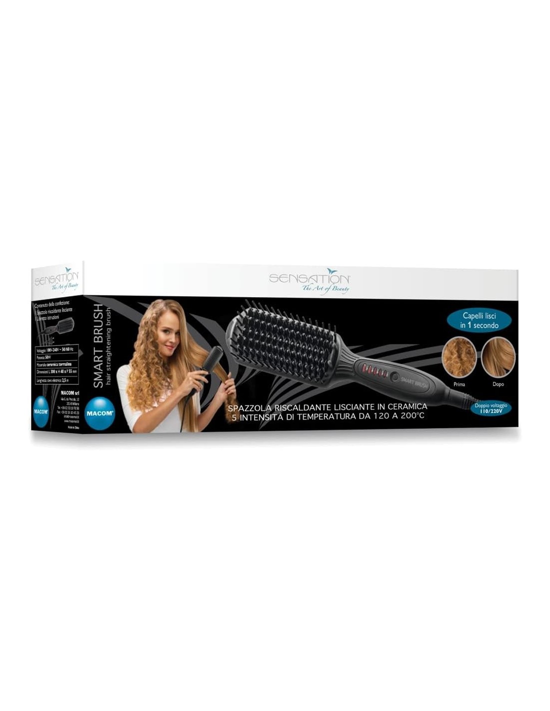MACOM Sensation 228 Smart Brush Spazzola Lisciante in Ceramica | shopincasa.it