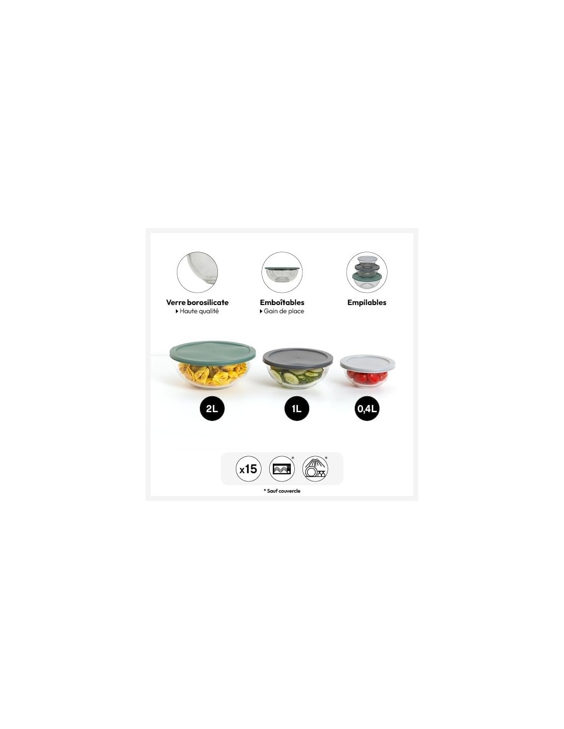 5five set 3 contenitori in vetro borosilicato | shopincasa.it