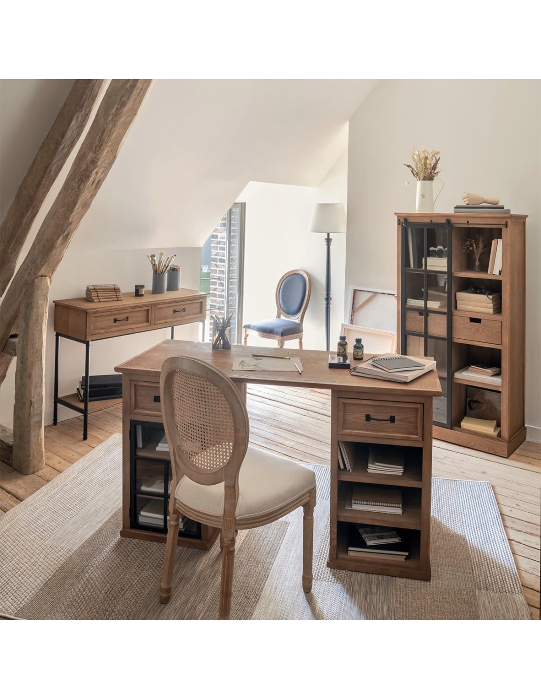 Consolle a 2 cassetti Danik Atmosphera in legno e metallo | shopincasa.it