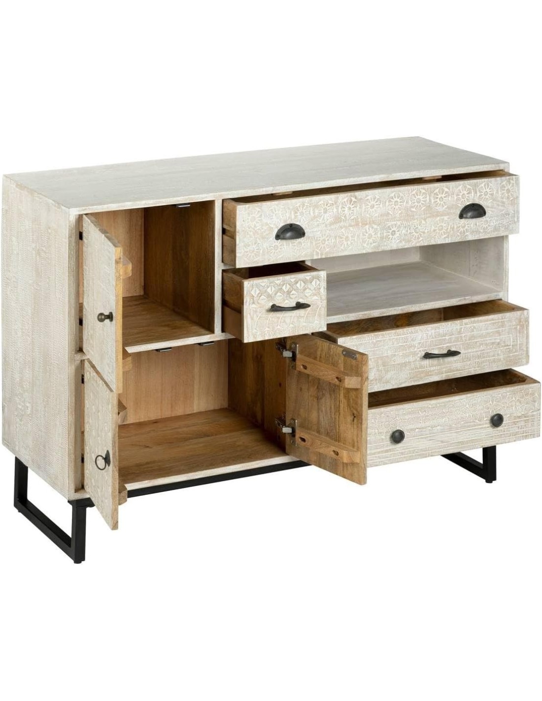 Credenza a 3 ante Ajay in mango 115x80 cm Atmosphera | shopincasa.it