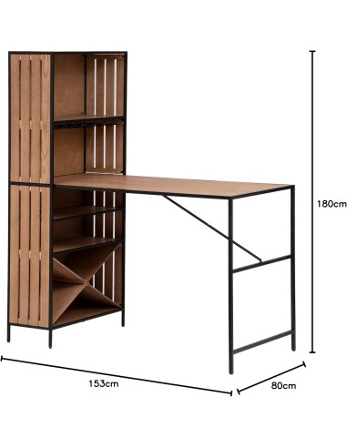 Tavolo da bar Bakos legno e metallo 153x80 cm Atmosphera | shopincasa.it