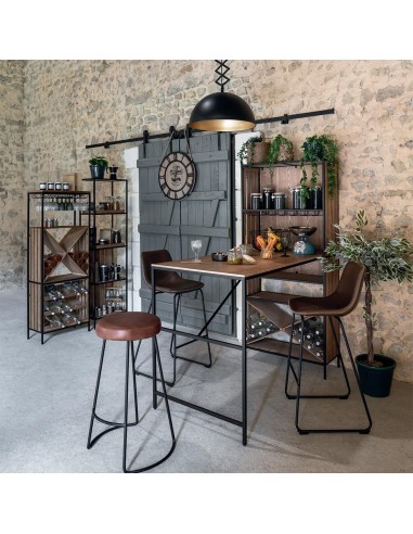 Tavolo da bar Bakos legno e metallo 153x80 cm Atmosphera | shopincasa.it