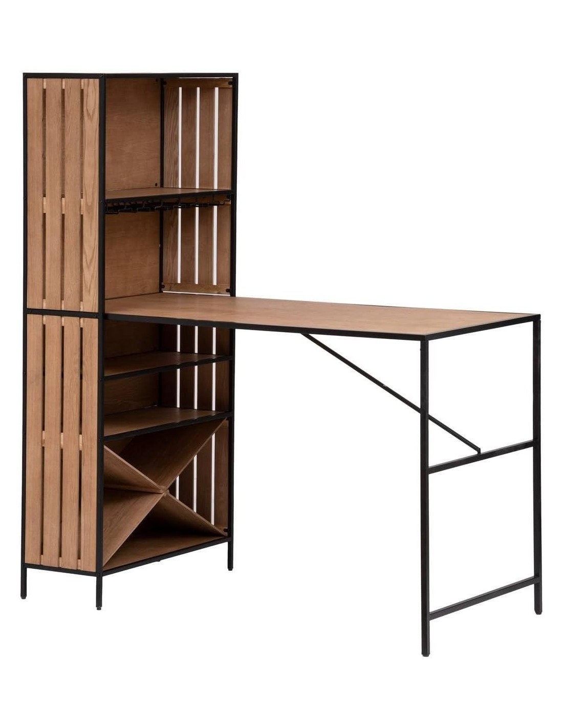 Tavolo da bar Bakos legno e metallo 153x80 cm Atmosphera | shopincasa.it