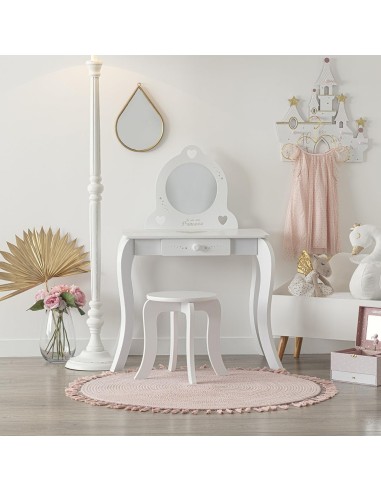 Toeletta e sgabello per bambina Atmosphera con specchio | shopincasa.it