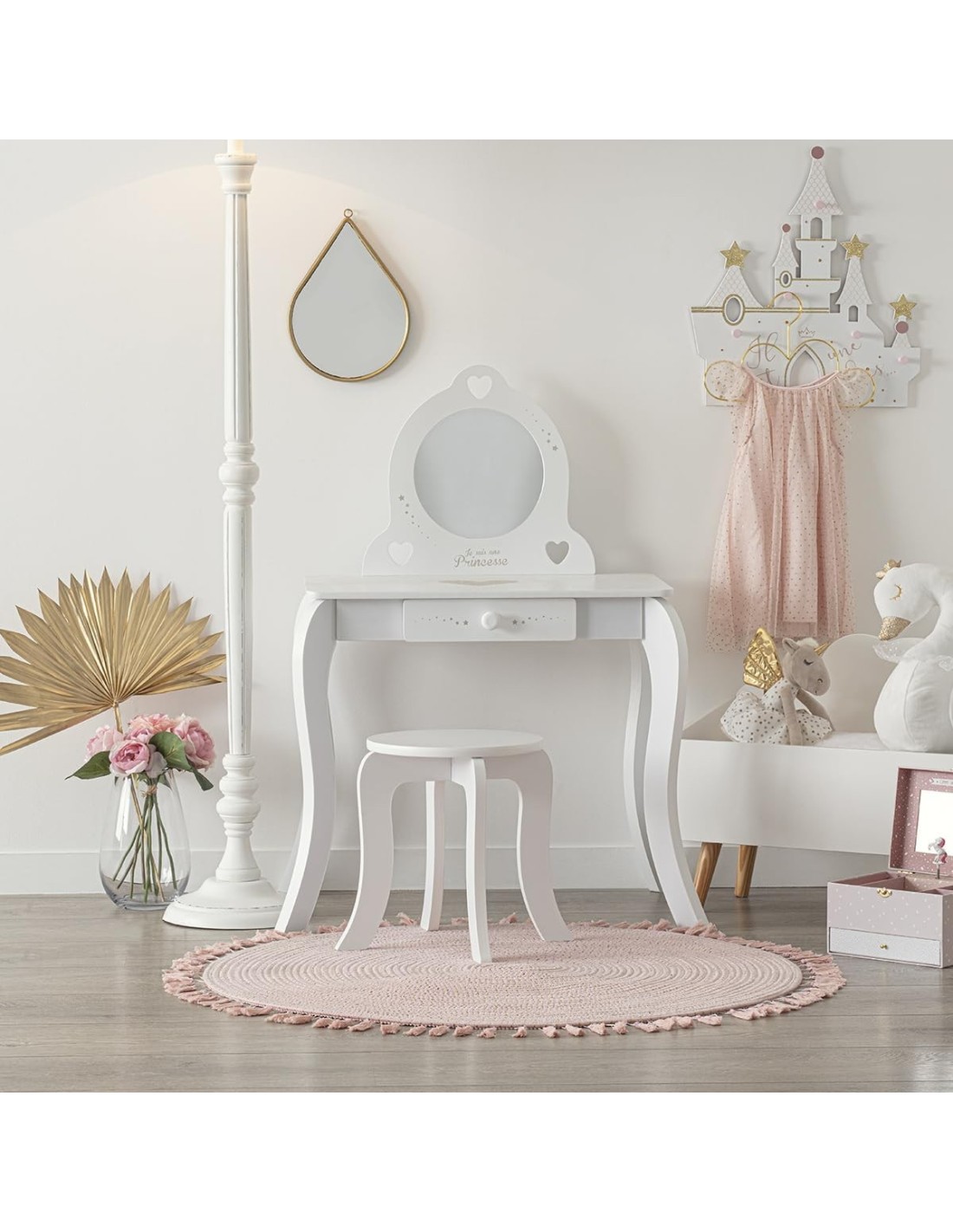 Toeletta e sgabello per bambina Atmosphera con specchio | shopincasa.it