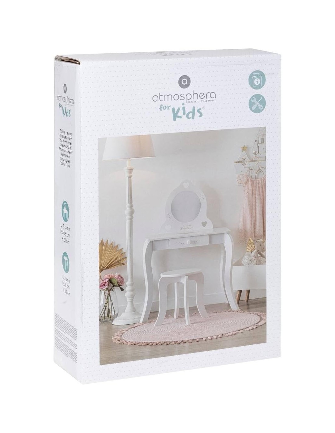 Toeletta e sgabello per bambina Atmosphera con specchio | shopincasa.it