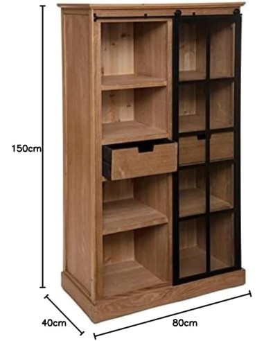 Libreria Danik in legno 80x150 cm con anta scorrevole Atmosphera | shopincasa.it