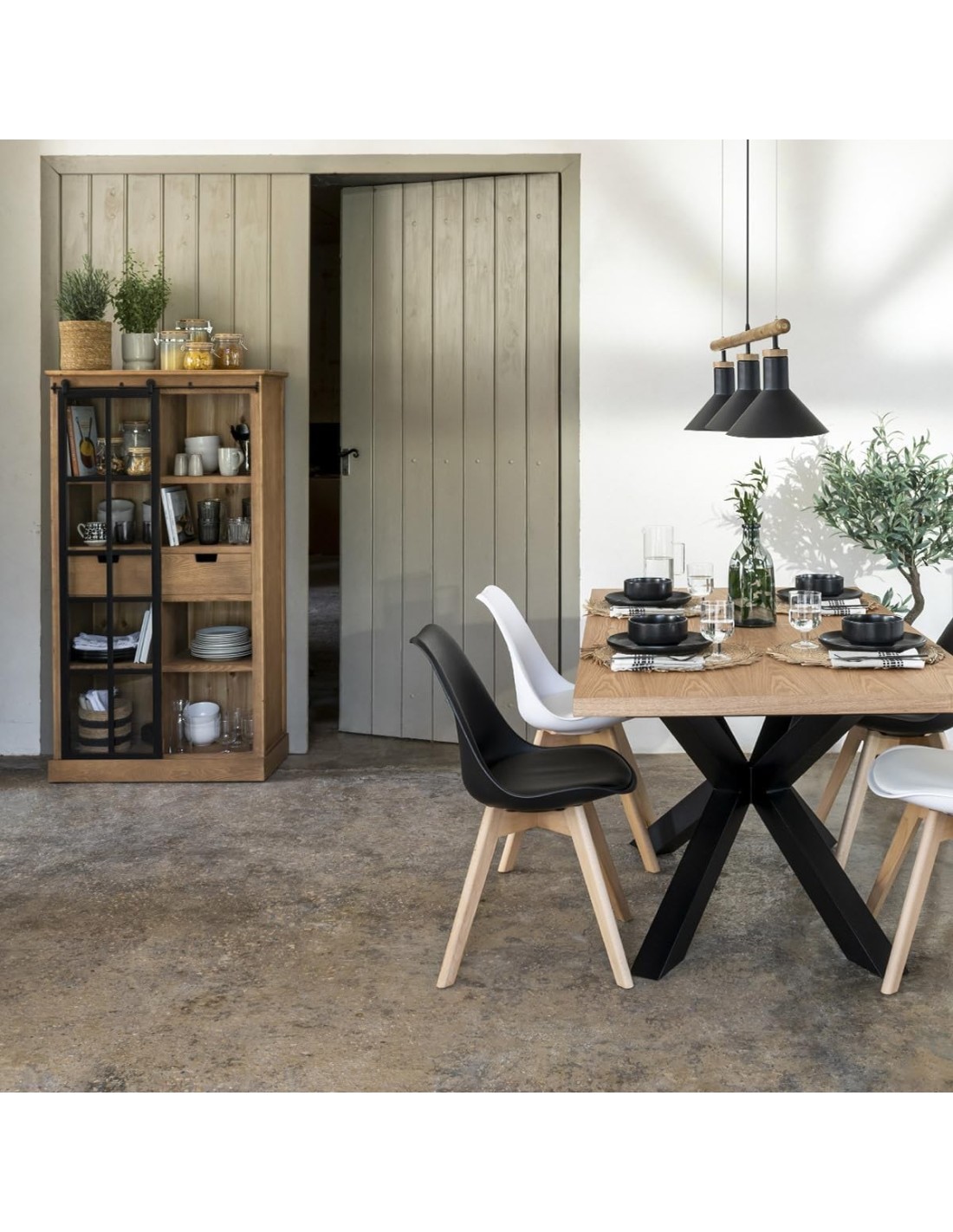 Libreria Danik in legno 80x150 cm con anta scorrevole Atmosphera | shopincasa.it