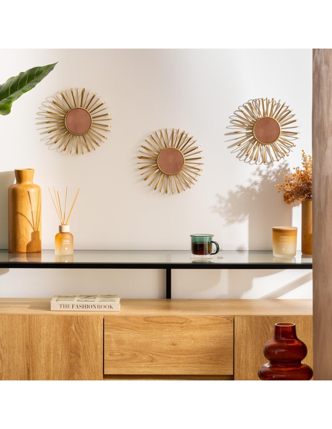 Set di 3 specchi Warren oro Ø24,5 cm Atmosphera | shopincasa.it