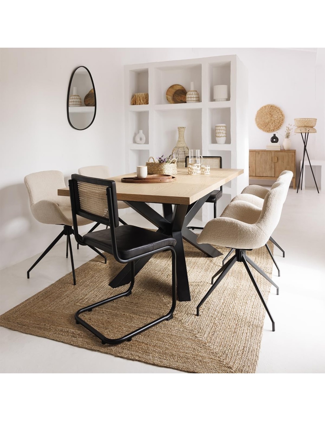 Specchio Rosalia 55x75 cm metallo nero Atmosphera | shopincasa.it