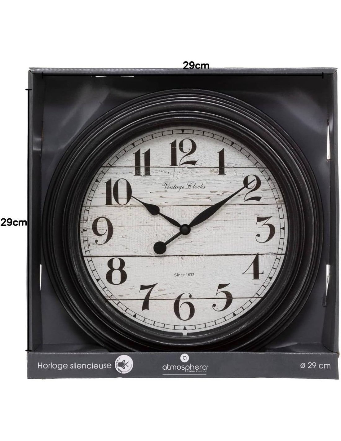 Pendolo da parete Atmosphera modanatura nero D. 29 cm | shopincasa.it