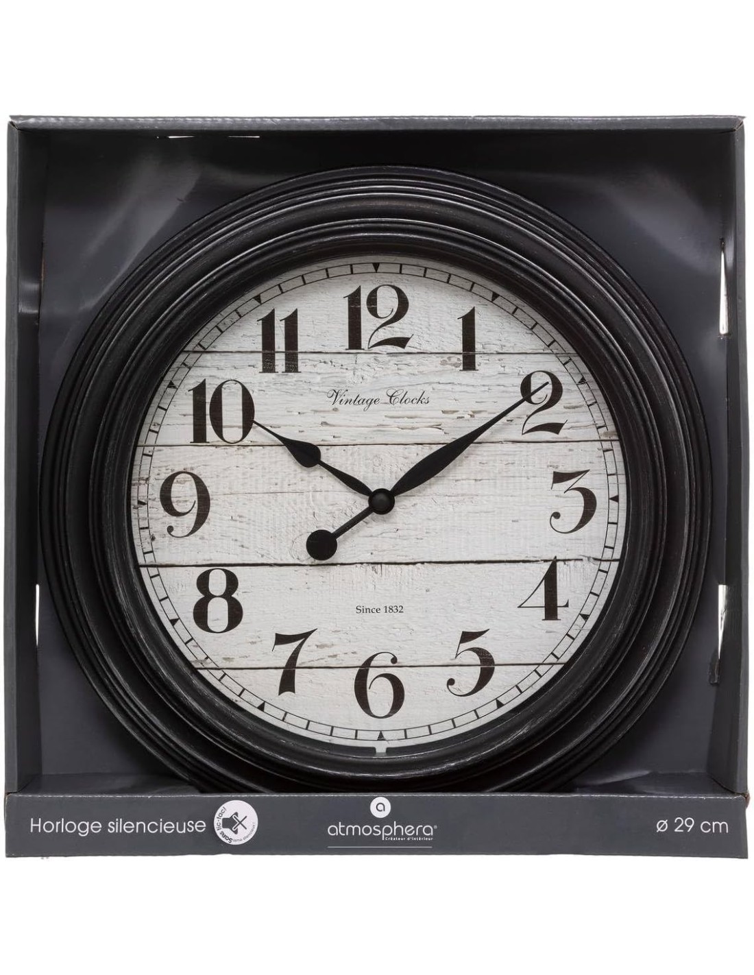 Pendolo da parete Atmosphera modanatura nero D. 29 cm | shopincasa.it