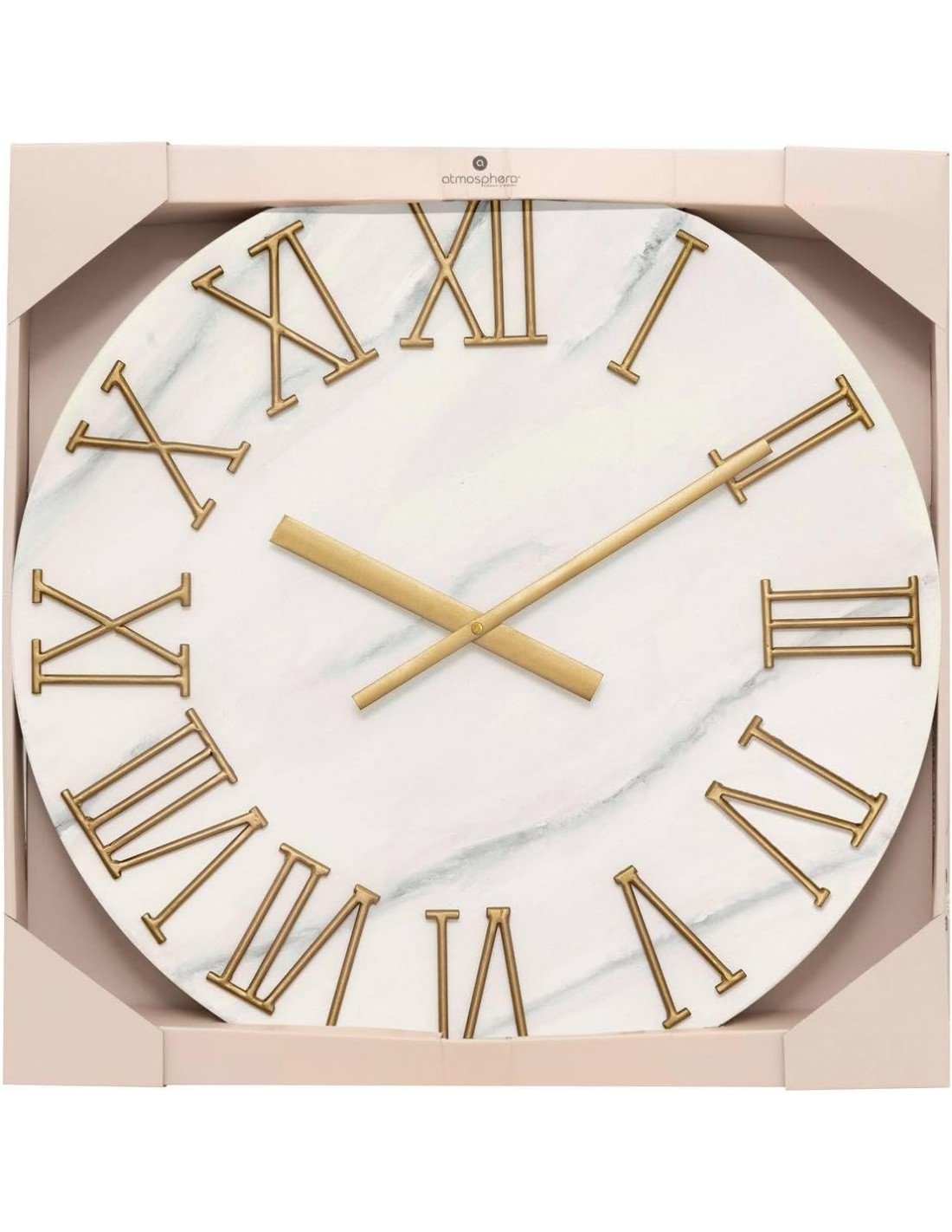 Orologio da parete Alisha Atmosphera in metallo effetto marmo D. 56 cm | shopincasa.it