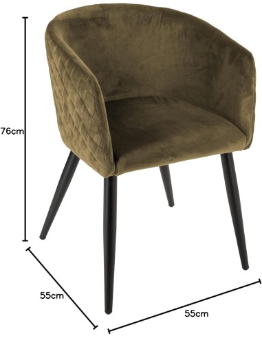 Poltrona Marlo Atmosphera in velluto verde cachi | shopincasa.it