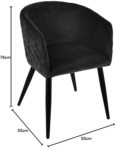 Poltrona Marlo Atmosphera in velluto nero | shopincasa.it