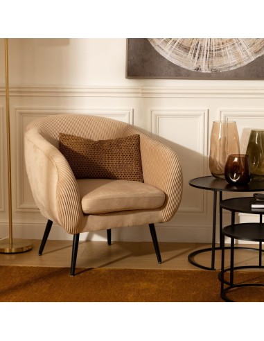 Poltrona Solaro Atmosphera in velluto beige | shopincasa.it