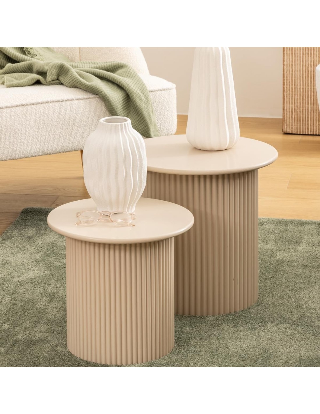 Set 2 tavolini sovrapposti Eino beige Atmosphera | shopincasa.it