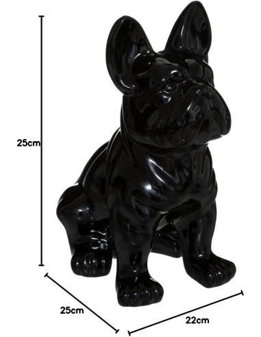 Statuetta Bulldog in gress nero Atmosphera 19 cm | shopincasa.it