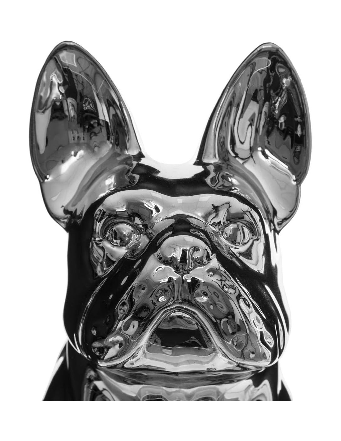 Statuetta Bulldog in ceramica argento Atmosphera 12 cm | shopincasa.it