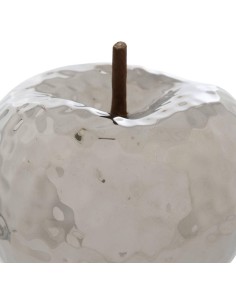 Mela decorativa "Pamela" in ceramica argentata 14 cm shopincasa.it 2