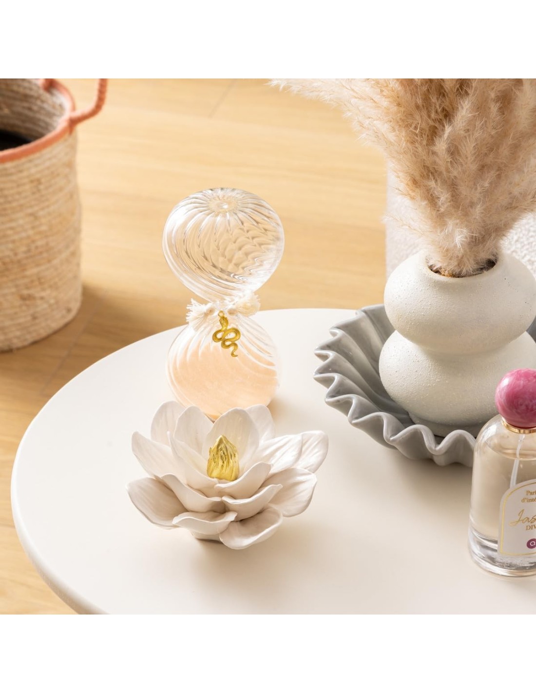 Decorazione da tavolo "Fleur" bianca in ceramica 14,5 cm shopincasa.it