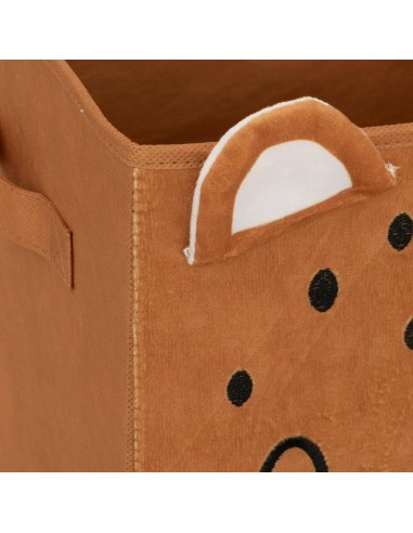 Contenitore bambini Leopardo Atmosphera Velluto Beige 29x29 cm shopincasa.it