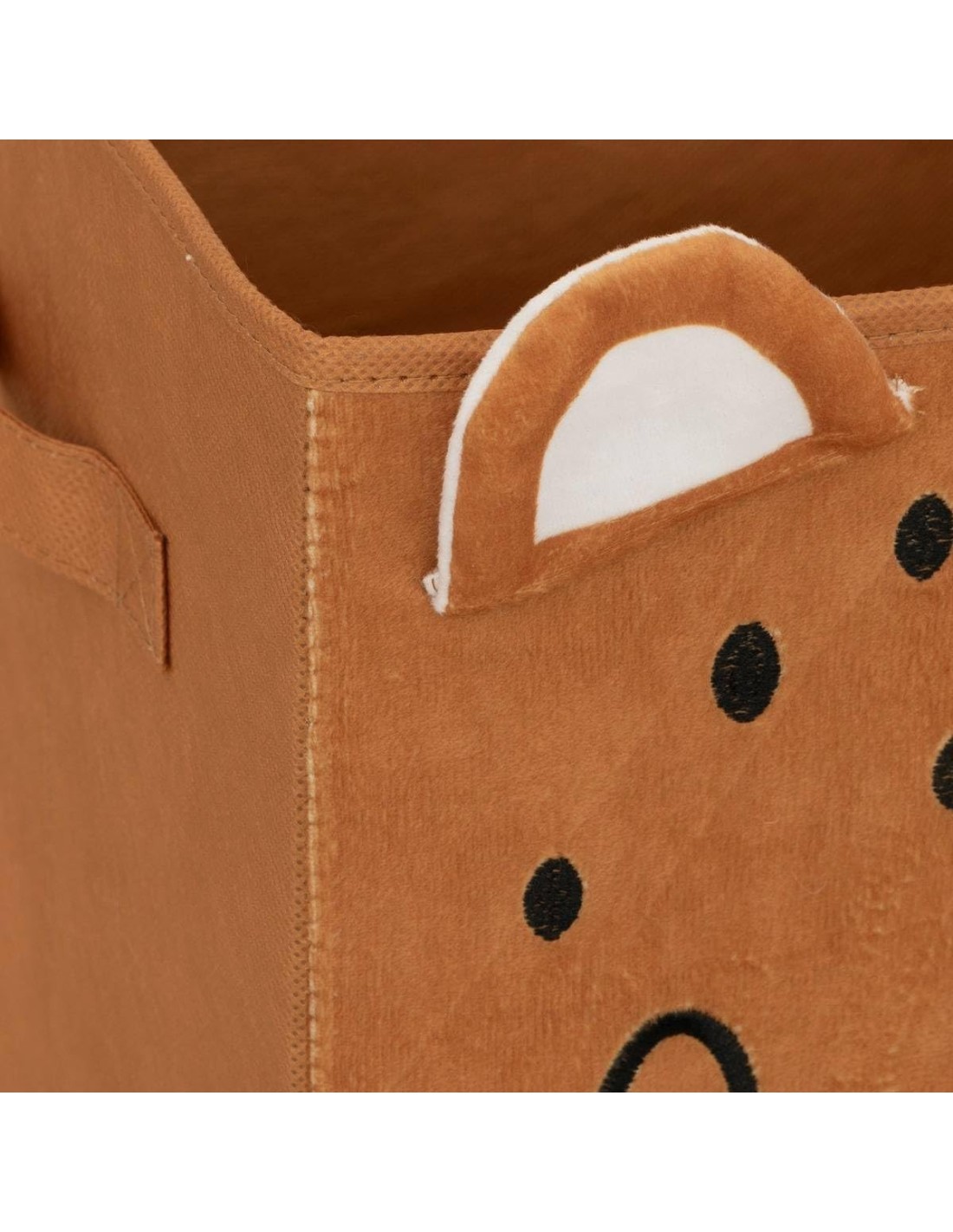 Contenitore bambini Leopardo Atmosphera Velluto Beige 29x29 cm shopincasa.it