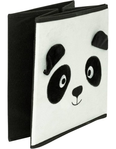 Contenitore bambini Panda Atmosphera Velluto Bianco/Nero 29x29 cm shopincasa.it