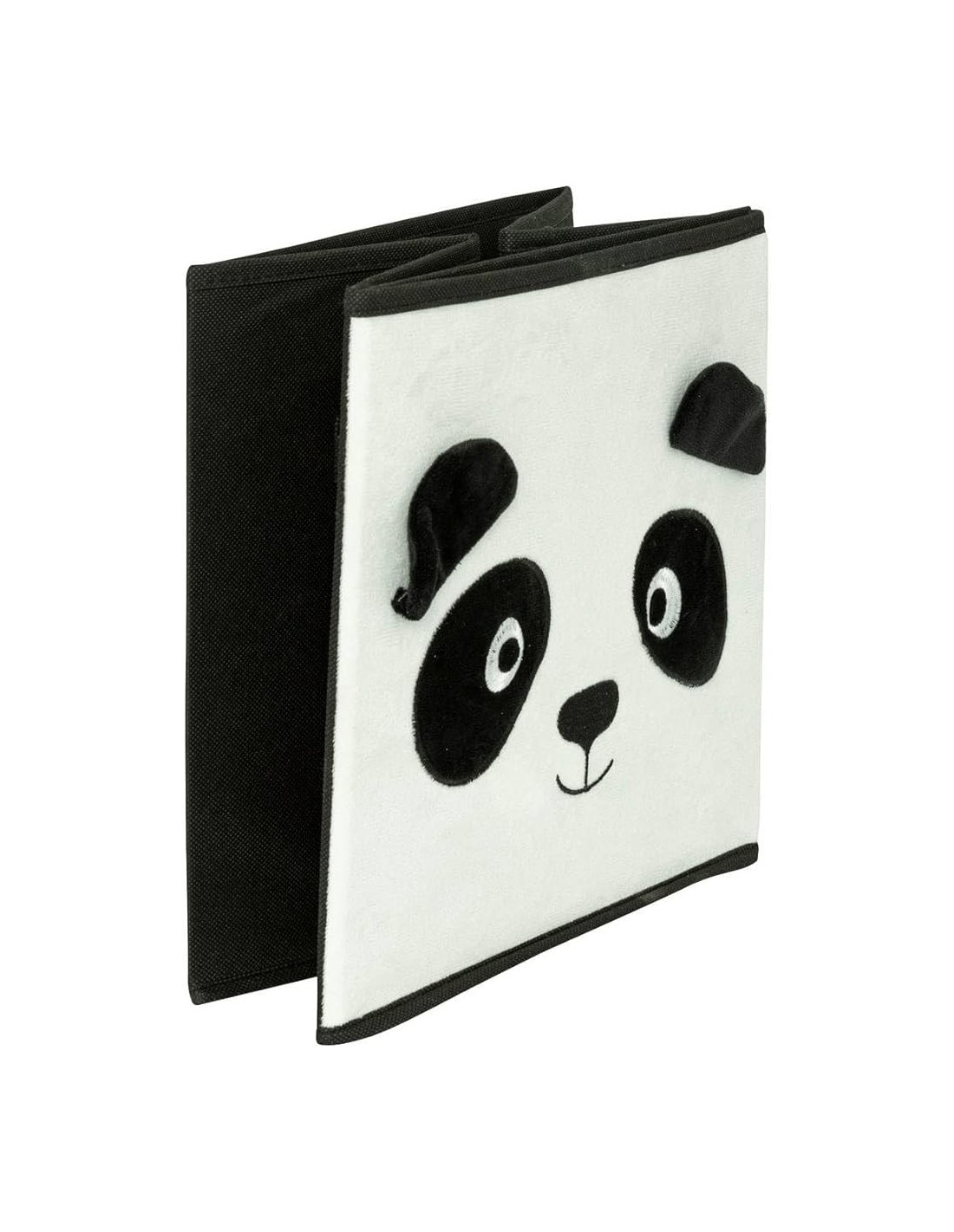 Contenitore bambini Panda Atmosphera Velluto Bianco/Nero 29x29 cm shopincasa.it