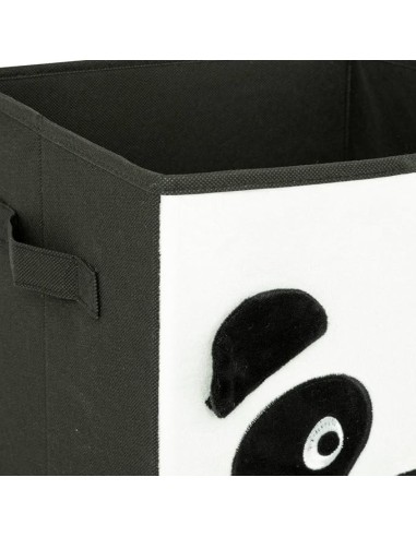 Contenitore bambini Panda Atmosphera Velluto Bianco/Nero 29x29 cm shopincasa.it