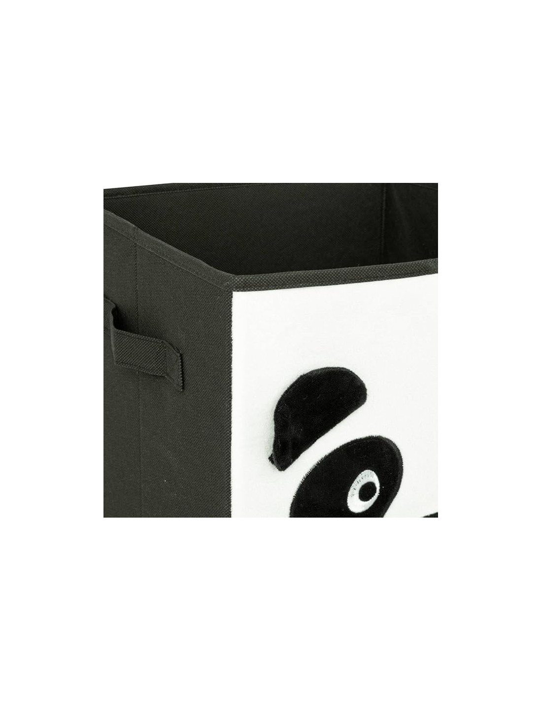 Contenitore bambini Panda Atmosphera Velluto Bianco/Nero 29x29 cm shopincasa.it