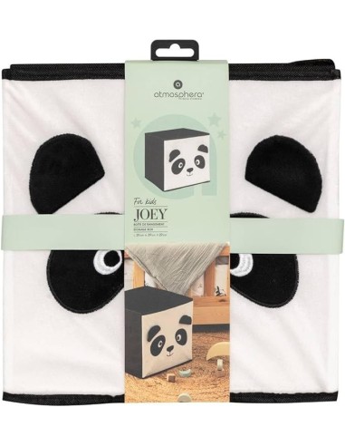Contenitore bambini Panda Atmosphera Velluto Bianco/Nero 29x29 cm shopincasa.it