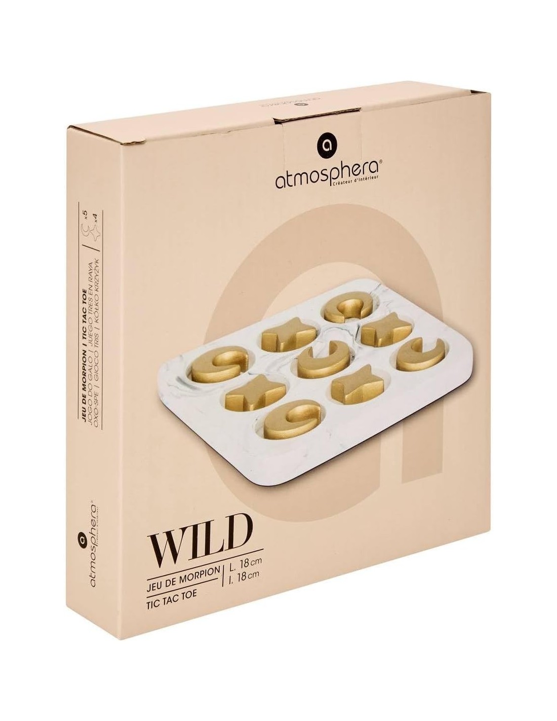 Tris Wild Romance Atmosphera 18x18 cm Cemento Bianco con stelle e luna shopincasa.it