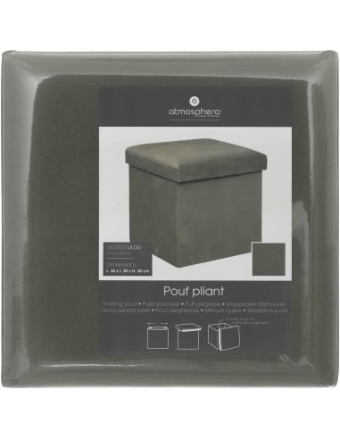 Pouf pieghevole Atmosphera Lilou 38x38 cm Grigio shopincasa.it