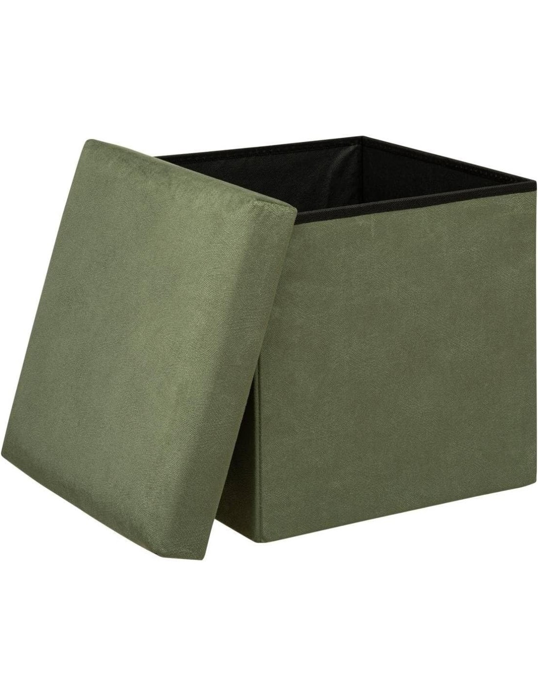 Pouf pieghevole Atmosphera Lilou 38x38 cm Verde Kaki shopincasa.it