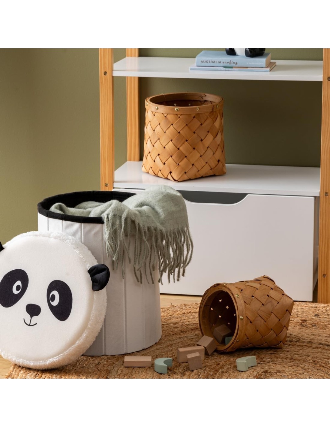 Pouf-coffre pieghevole Panda "Andy" per bambini 30x36 cm shopincasa.it