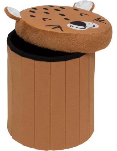 Pouf-coffre pieghevole Leopardo "Anoki" per bambini 30x36 cm shopincasa.it
