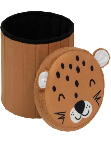 Pouf-coffre pieghevole Leopardo "Anoki" per bambini 30x36 cm shopincasa.it