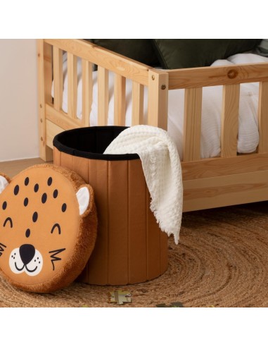 Pouf-coffre pieghevole Leopardo "Anoki" per bambini 30x36 cm shopincasa.it