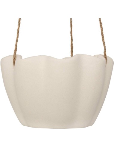 Cache-pot sospeso Wild ceramica bianca H17 cm Atmosphera shopincasa.it