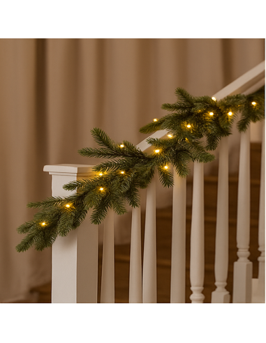 BOE E GHIRLANDE: vendita online Boa di Natale abete alpino 270cm con 100led bianco caldo, addobbo natalizio, la magia di Nata...