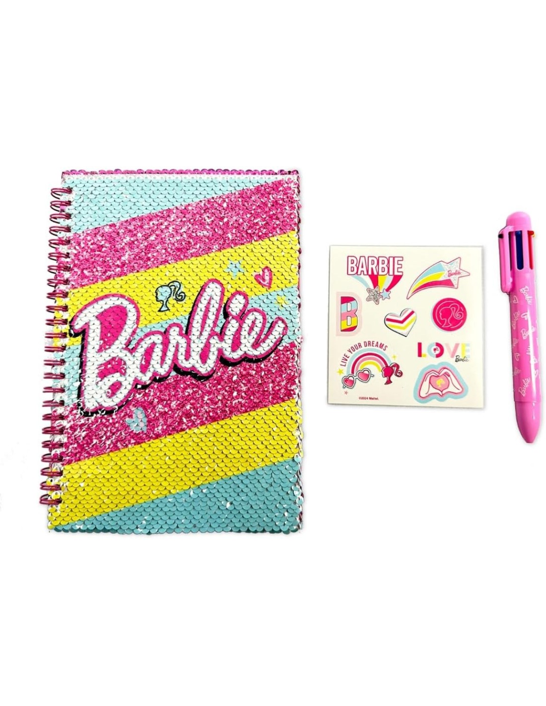 Barbie My Notebook quaderno con paillettes reversibili 15x21 cm | shopincasa.it
