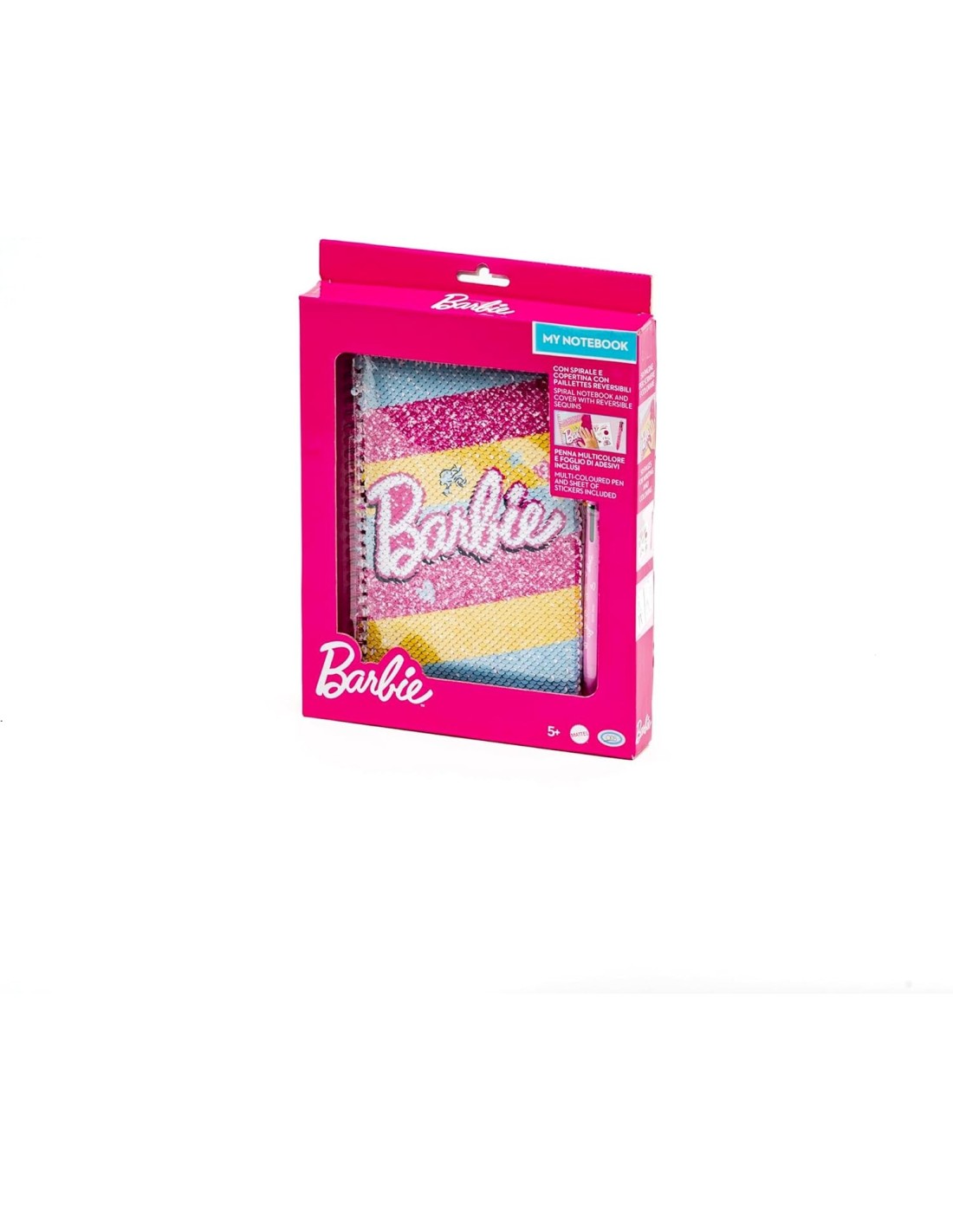 Barbie My Notebook quaderno con paillettes reversibili 15x21 cm | shopincasa.it