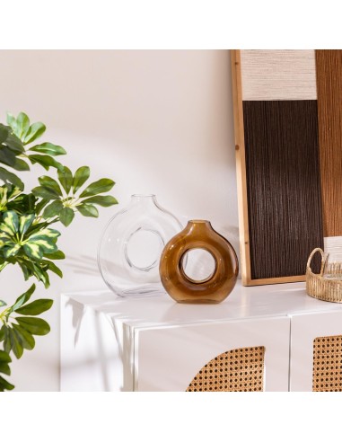 Atmosphera Vaso Trasparente Circle in Vetro H25,5 cm | shopincasa.it