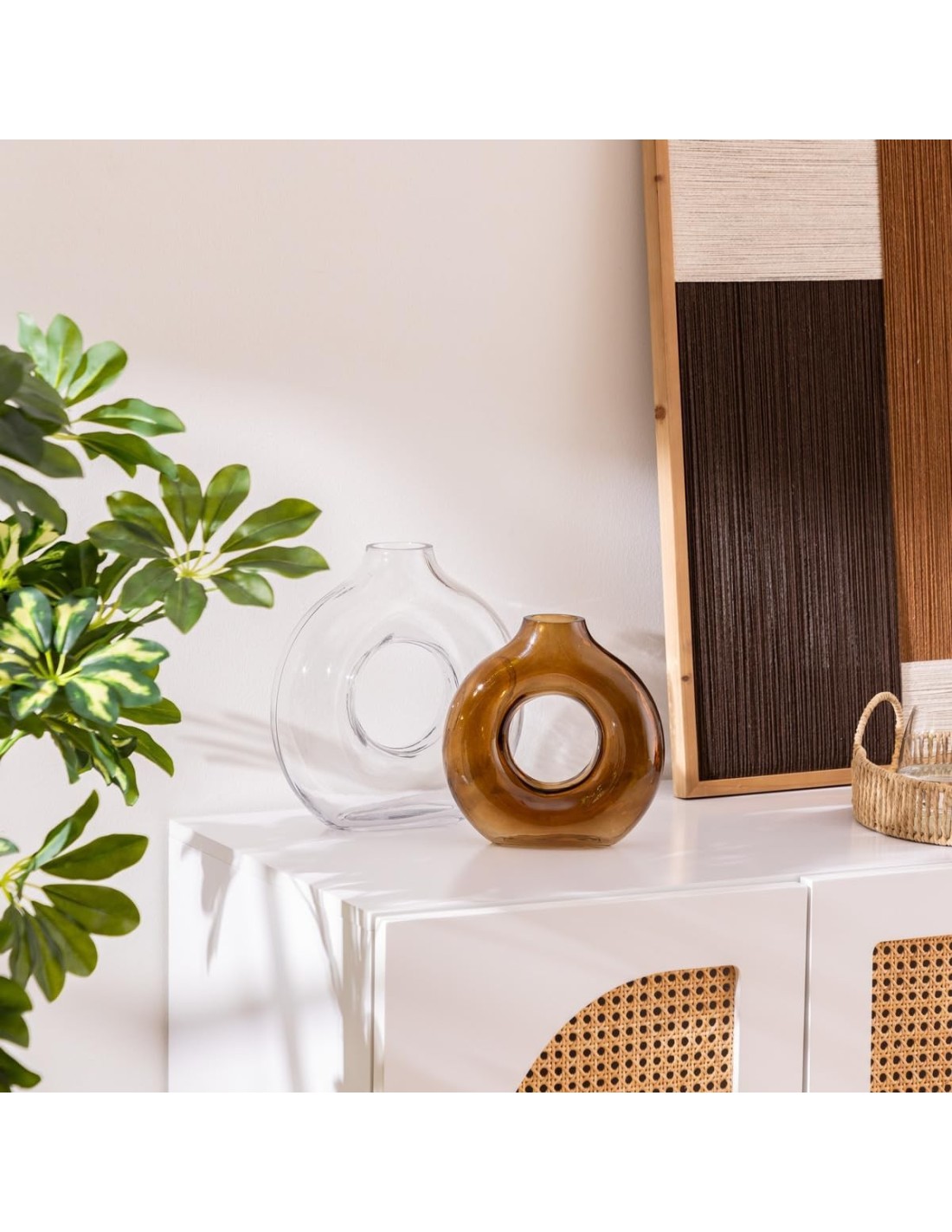 Atmosphera Vaso Trasparente Circle in Vetro H25,5 cm | shopincasa.it