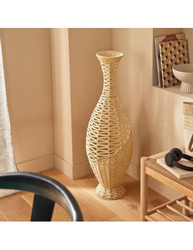 Atmosphera Vaso Clay in Fibra Vegetale Beige H90 cm | shopincasa.it