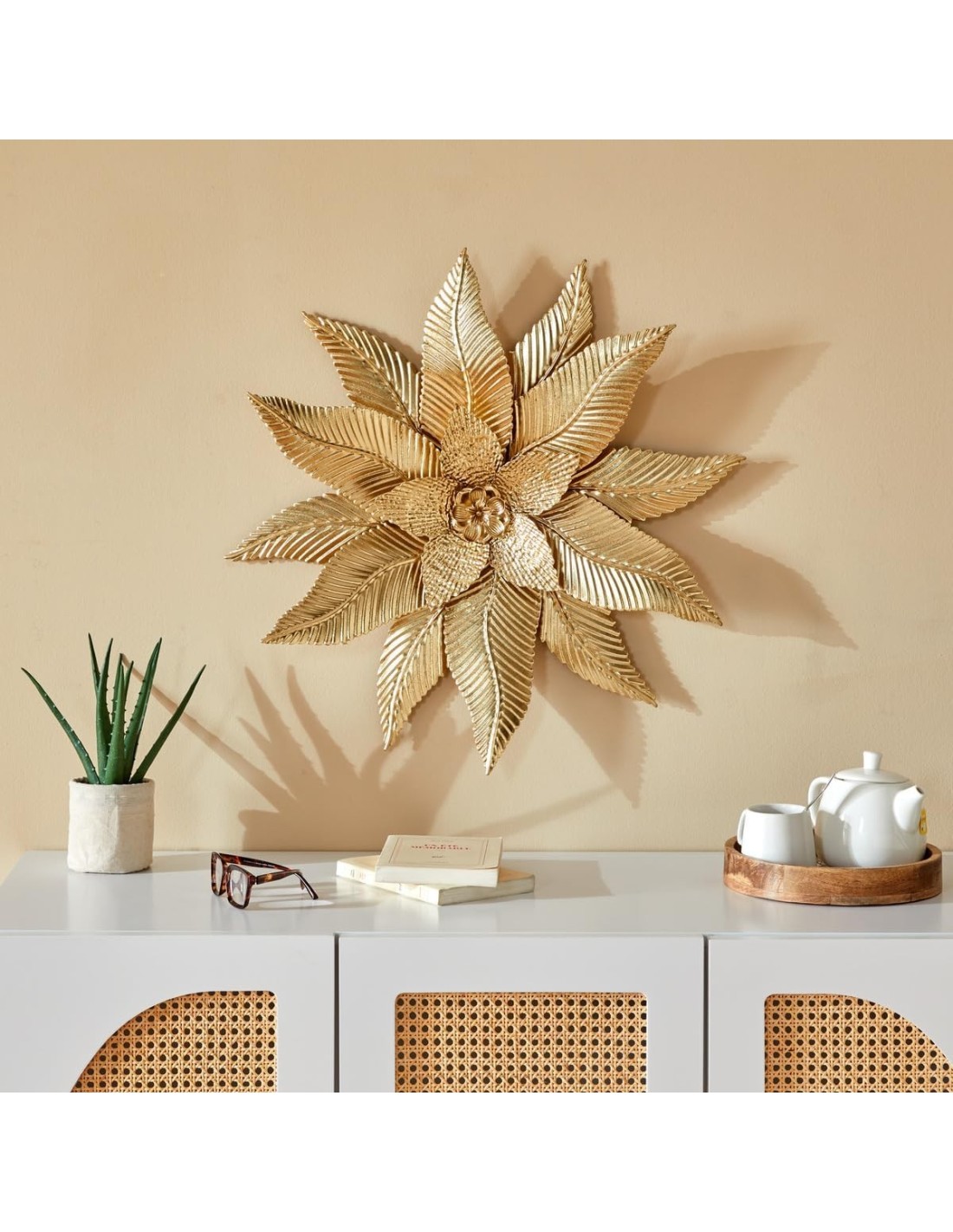 Atmosphera Decorazione Murale Amandine Metallo Dorato 67x67 cm | shopincasa.it