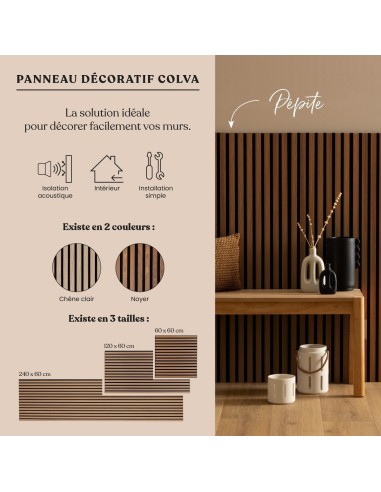 Atmosphera Pannello Decorativo Legno Colva 60x60 cm Noyer | shopincasa.it